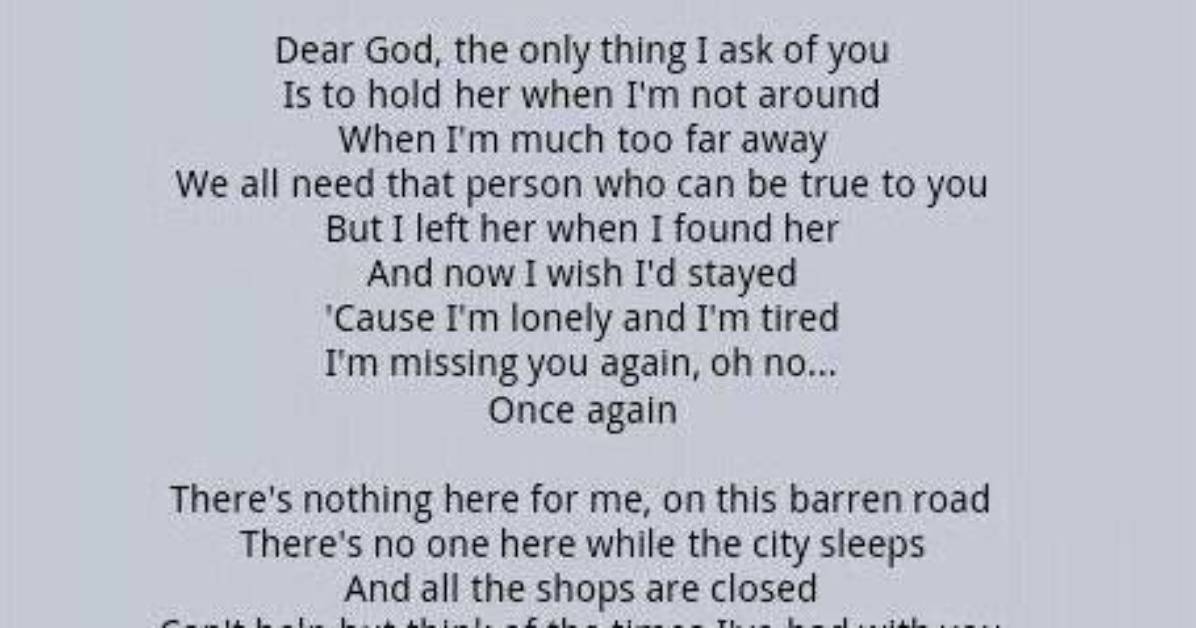 Lyrics Translations of Dear God By